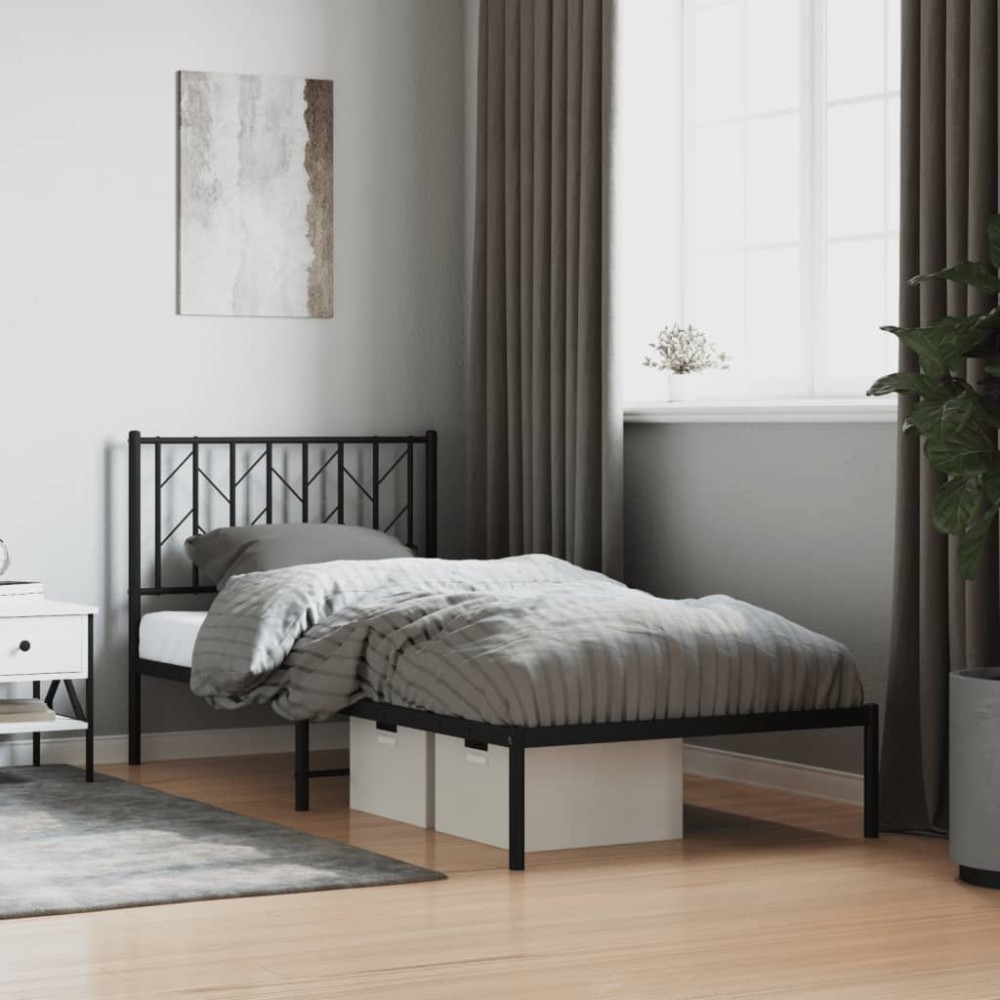 Metal Bed Frame with Headboard and Footboard White 200x200 cm