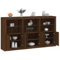 Sideboard with LED Lights Concrete Grey 181.5x37x100 cm