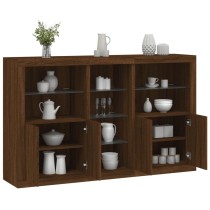 Sideboard with LED Lights Concrete Grey 162x37x100 cm