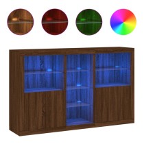 Sideboard with LED Lights Concrete Grey 162x37x100 cm