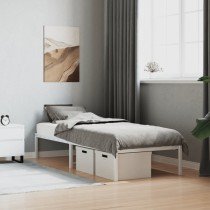 Metal Bed Frame White 193x203 cm