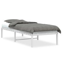 Metal Bed Frame White 193x203 cm