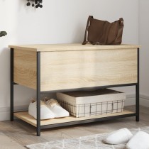 Storage Bench Brown Oak 70x42.5x47 cm Engineered Wood