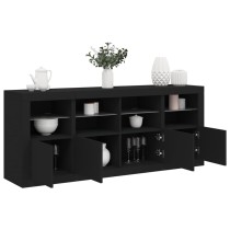 Sideboard with LED Lights Smoked Oak 163x37x67 cm