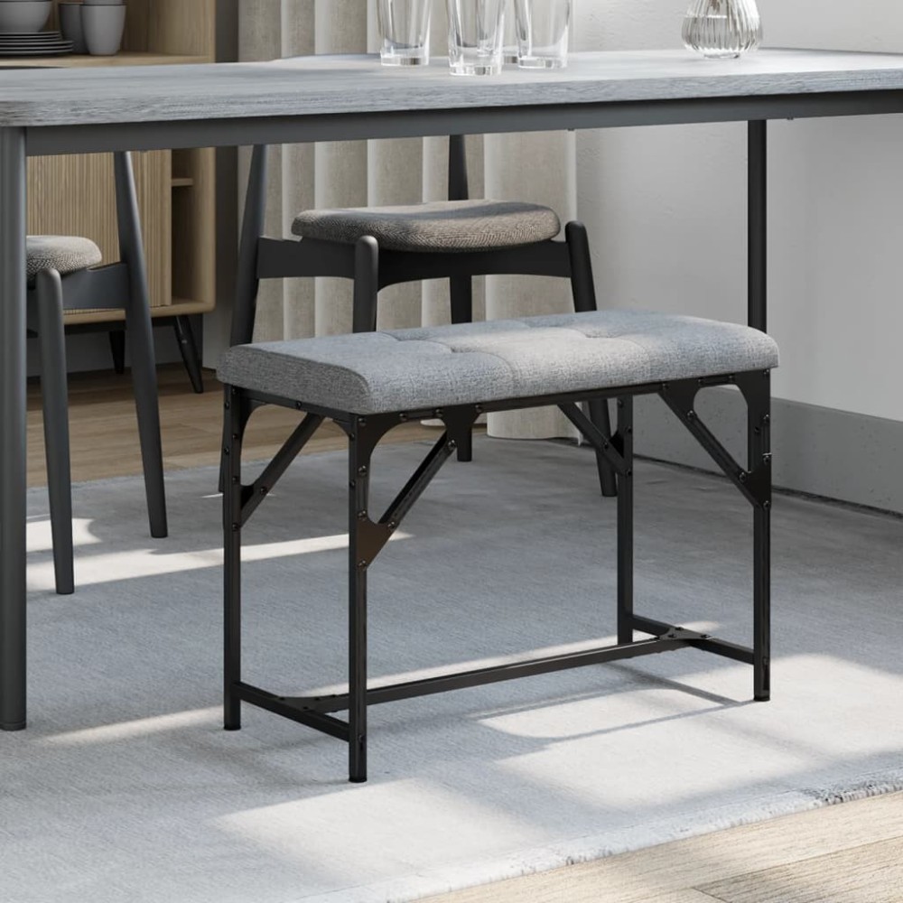 Dining Bench Dark Grey 248x32x45 cm Steel and Fabric