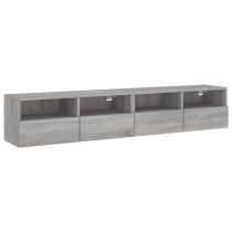 TV Wall Cabinets 2 pcs Grey Sonoma 80x30x30 cm Engineered Wood