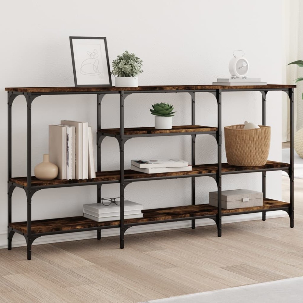 Console Table Black 160x29x80 cm Engineered Wood