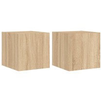 TV-Wandschränke mit LED-Leuchten 2 Stk. Sonoma-Eiche