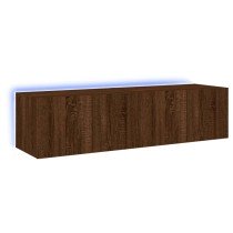 TV Wall Cabinets with LED Lights 2 pcs Brown Oak 60x35x31 cm