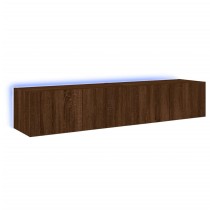 TV Wall Cabinets with LED Lights 2 pcs Brown Oak 80x35x31 cm