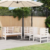 3 Piece Garden Lounge Set Black Solid Wood Pine