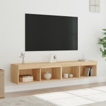 TV Cabinets with LED Lights 2 pcs Sonoma Oak 80x30x30 cm