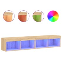 TV Cabinets with LED Lights 2 pcs Sonoma Oak 80x30x30 cm