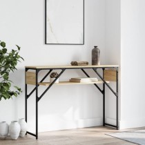 Console Table with Shelf Brown Oak 105x30x75cm Engineered Wood
