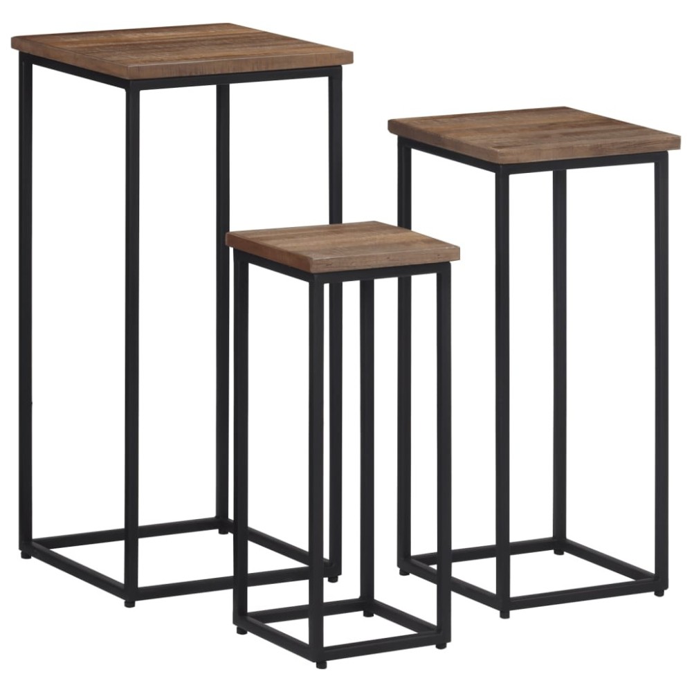 Plant Stands 3 pcs Solid Wood Teak