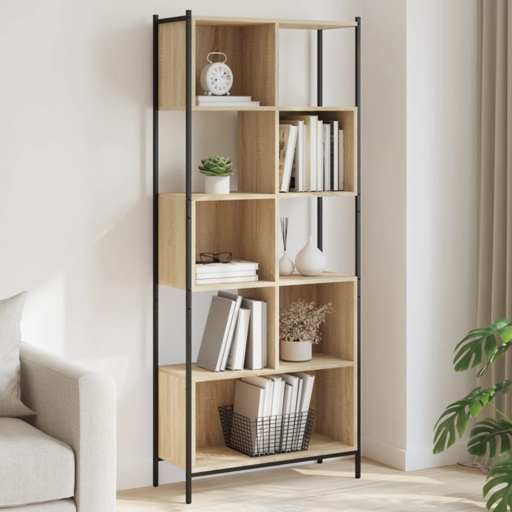Bookcase Brown Oak 72x28x172 cm Engineered Wood