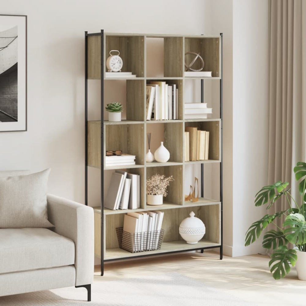 Bookcase Brown Oak 102x28x172 cm Engineered Wood