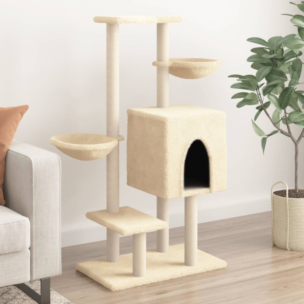 Cat Tree with Sisal Scratching Posts Dark Grey 117 cm