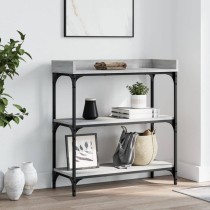 Console Table with Shelves Grey Sonoma 75x30x80 cm