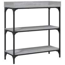 Console Table with Shelves Grey Sonoma 75x30x80 cm