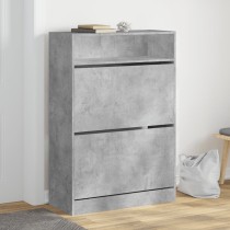 Shoe Cabinet with 2 Flip-Drawers Grey Sonoma 80x34x116 cm