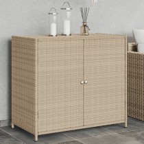 Garden Storage Cabinet Black 83x45x76 cm Poly Rattan