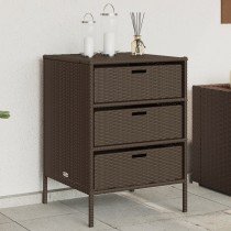 Garden Storage Cabinet Grey 55x59x69 cm Poly Rattan