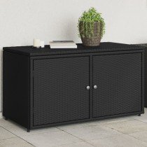 Garden Storage Cabinet Grey 110x55x60.5 cm Poly Rattan
