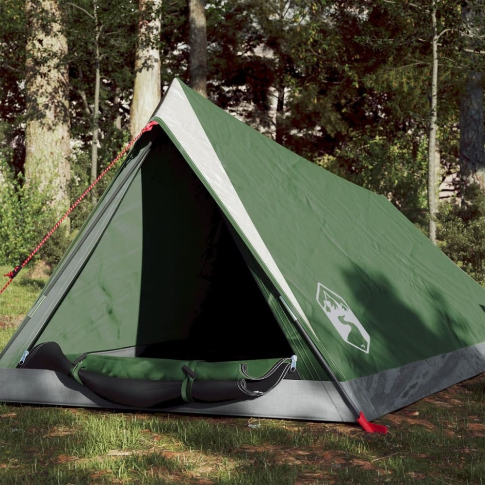 Camping Tent 2 Persons Grey&Orange 200x120x88/62 cm 185T Taffeta