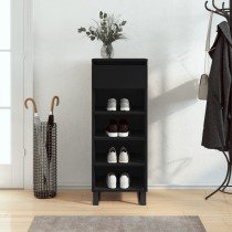 Shoe Cabinet Smoked Oak 40x36x105 cm Engineered Wood