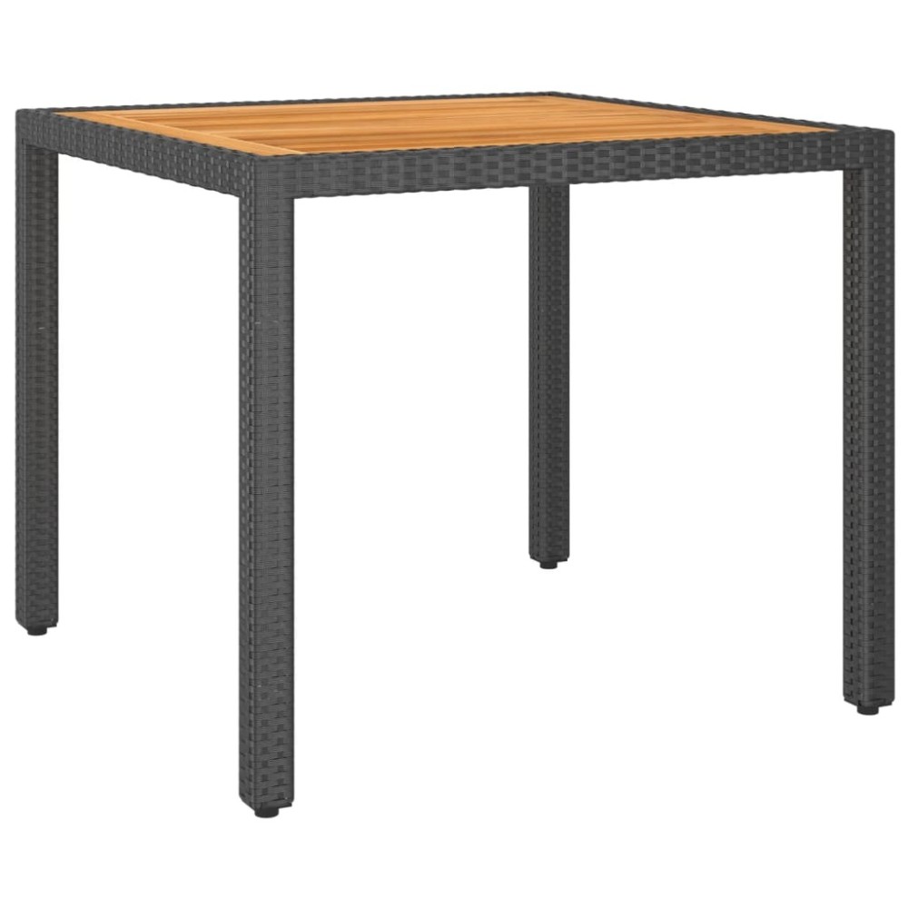 Garden Table Grey 90x90x75 cm Poly Rattan