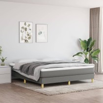 Box Spring Bed Frame Dark Grey 180x200 cm 6FT Super King Fabric