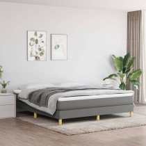 Box Spring Bed Frame Dark Grey 90x190 cm 3FT Single Fabric