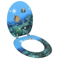 WC Toilet Seat with Lid MDF Muschel Design