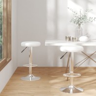 Bar Stools 2 pcs White Faux...