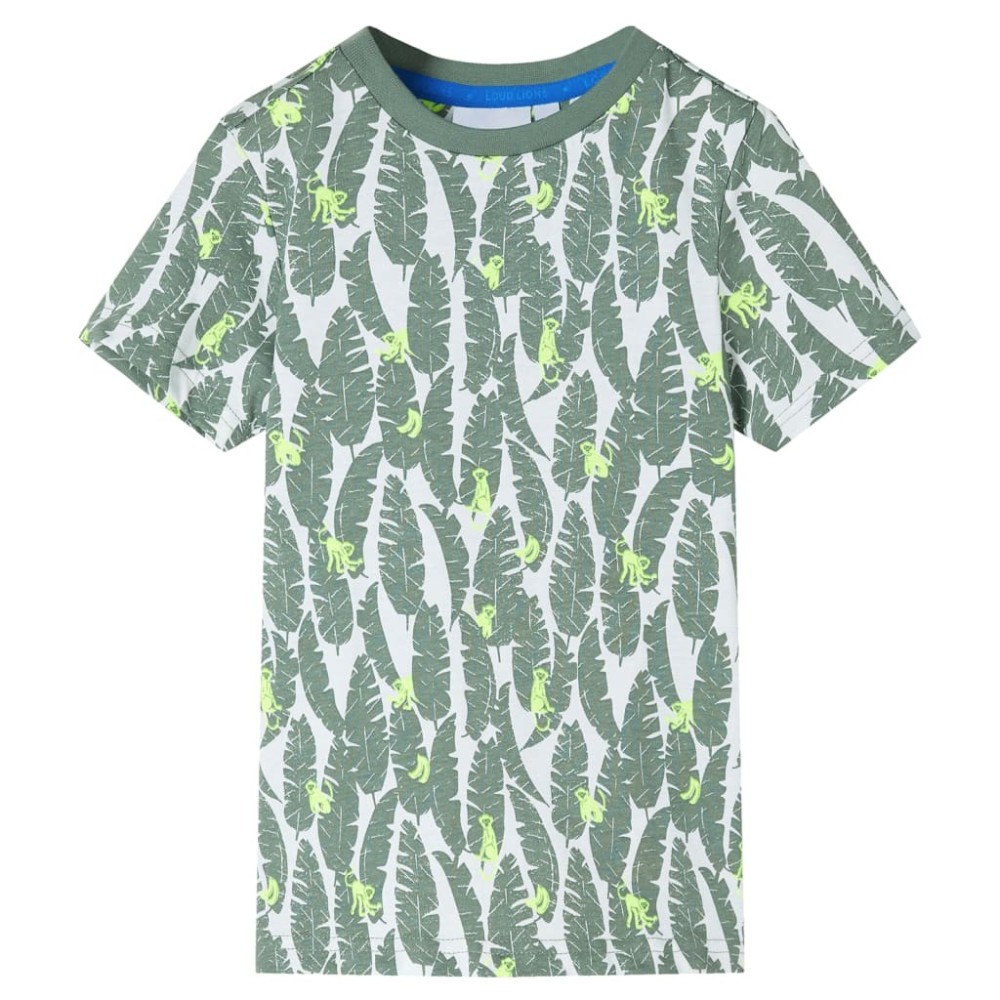 Kids' T-shirt Ecru and Dark Ivy 140
