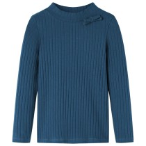 Kids' T-shirt with Long Sleeves Rib-knit Bright Pink 128