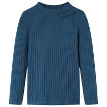 Kinder-Langarmshirt Rippstrick Marineblau 128