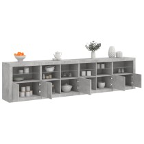 Sideboard with LED Lights Brown Oak 283x37x67 cm