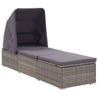 Sun Lounger with Canopy and...
