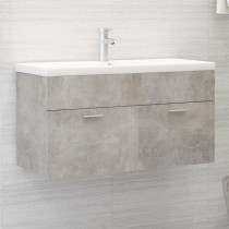 Sink Cabinet with Built-in Basin High Gloss White Engineered Wood