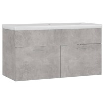 Sink Cabinet with Built-in Basin High Gloss White Engineered Wood