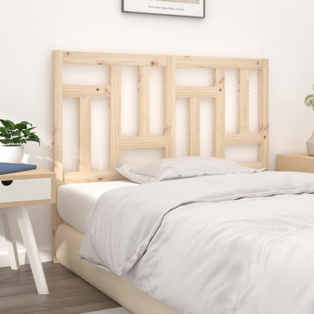 Bed Headboard Black 140.5x4x100 cm Solid Wood Pine