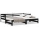 Pull-out Day Bed Black Solid Pinewood 2x