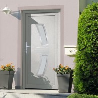 Front Door White 88x200 cm PVC