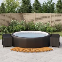 Hot Tub Surround Grey Poly Rattan and Solid Wood Acacia