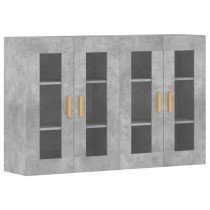 Wall Mounted Cabinets 2 pcs High Gloss White Engineered Wood