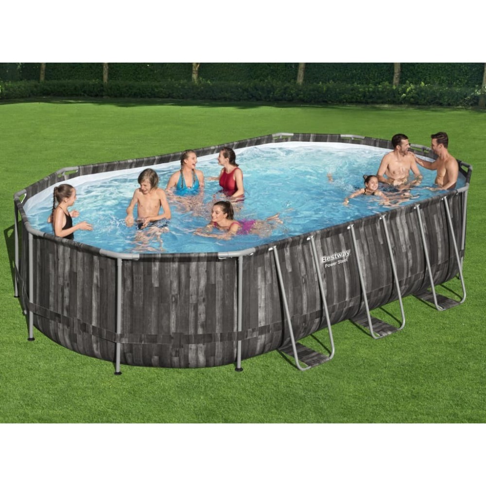 Bestway Power Steel Swimming Pool Set Oval 488x305x107 cm