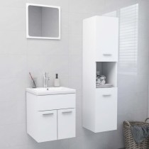 Bathroom Furniture Set White Engineered Wood