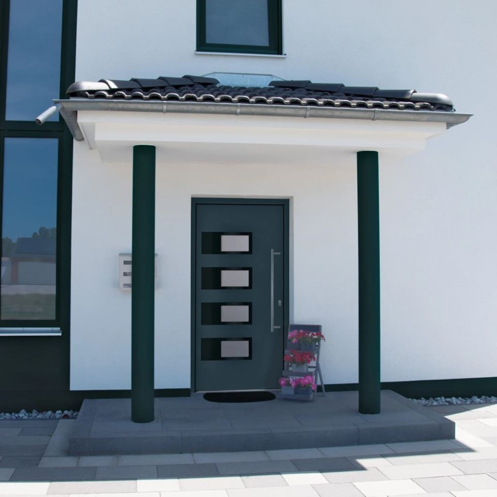 Front Door Anthracite 100x210 cm Aluminium and PVC